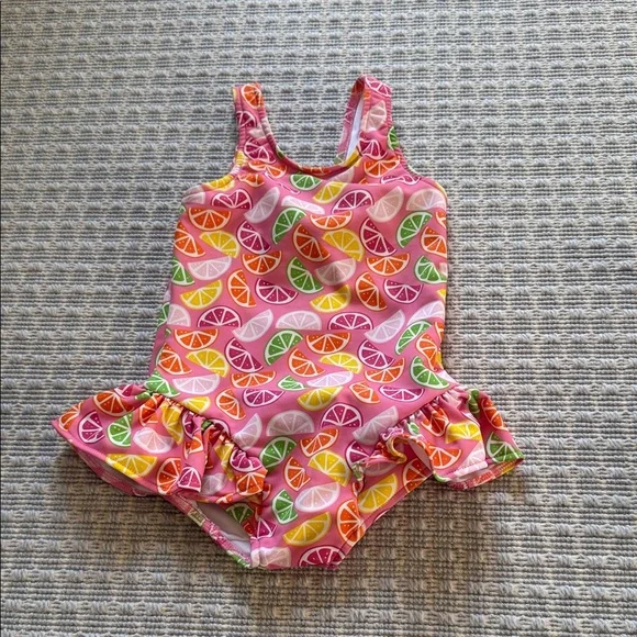 Florence Eiseman Striped and Citrus Kids Swim One Piece Trio - Picture 2 of 5